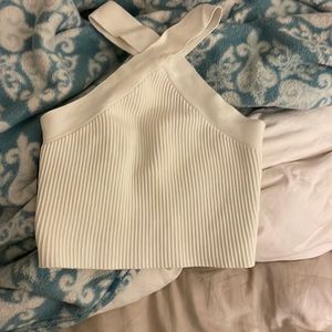 criss cross halter top white